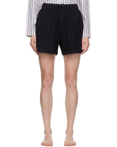 Tekla Drawstring Pajama Shorts - Black