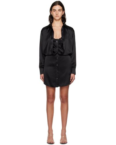 T By Alexander Wang Robe courte étagée noire