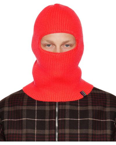 PS by Paul Smith Orange Lambswool Balaclava - Red