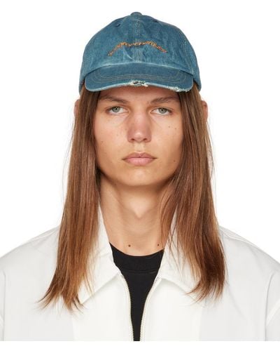 Song For The Mute Embroide Denim Cap - Blue