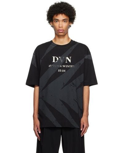 Dries Van Noten T-shirt noir à logos et image imprimés