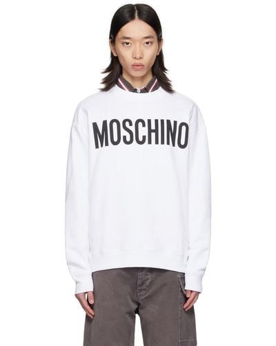Moschino ホワイト ロゴプリント スウェットシャツ - ブラック