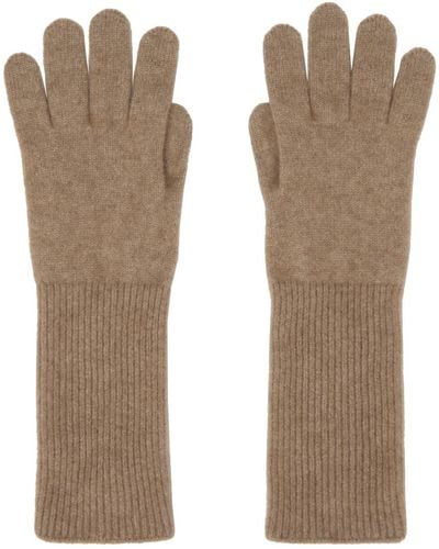 AURALEE Baby Cashmere Knit Long Gloves - Natural
