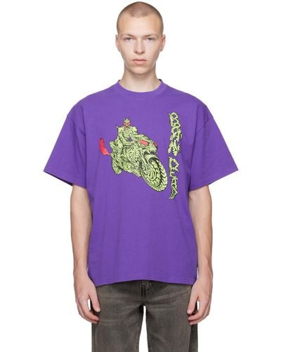 Brain Dead T-shirt mauve à image à logo - Violet