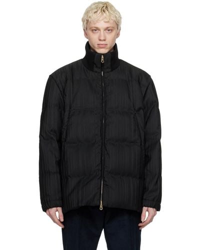 Paul Smith Black Shadow Stripe Down Coat