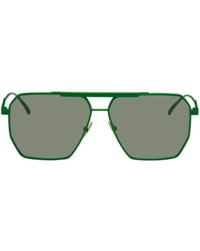 Bottega Veneta Green Caravan Sunglasses