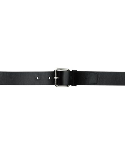 032c Double Buckle Leather Belt - Black