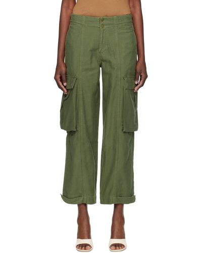 FRAME Pantalon cargo ample vert