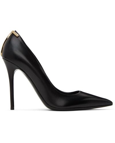 Tom Ford Black Iconic T Court Shoes