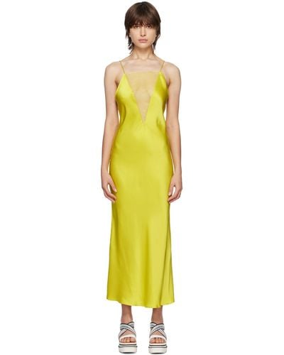 Stella McCartney Yellow Sheer Panel Maxi Dress