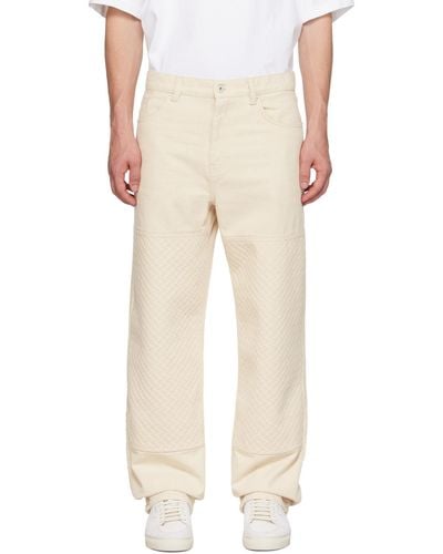 Axel Arigato Beige Grate Embossed Trousers - Natural