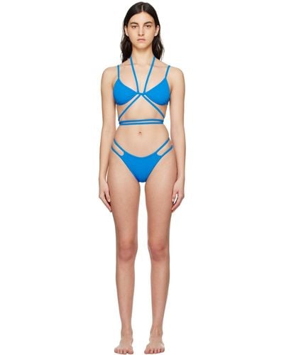 ANDREADAMO Andreadāmo bikini bleu à attaches à nouer - Noir