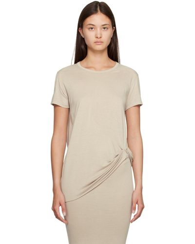 Rick Owens Taupe Gathered T-Shirt - Multicolour