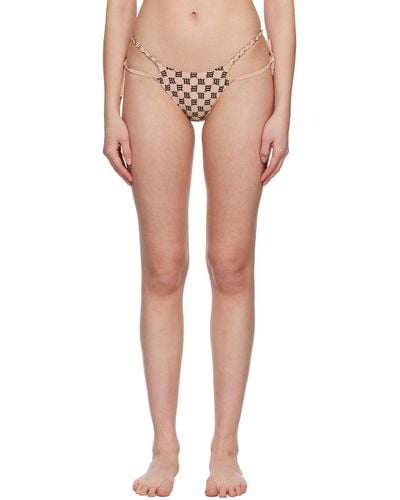 MISBHV Culotte de bikini à chaines et à monogrammes - Neutre