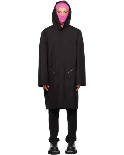 Rick Owens Black Hooded Raincoat