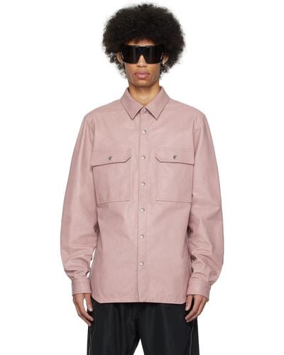 Rick Owens Press-Stud Leather Shirt - Pink