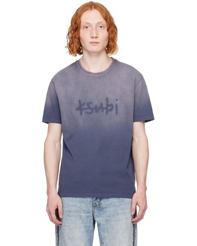 Ksubi T-shirt mauve à logo - Bleu