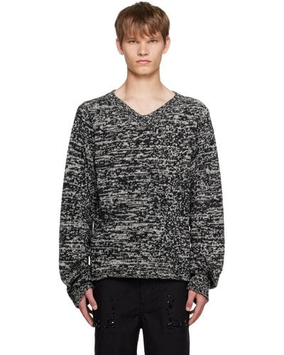 Undercover Black & White V-neck Sweater