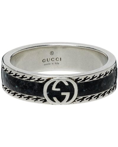 Gucci Bague Interlocking - Noir