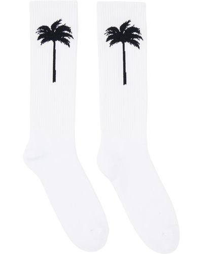 Palm Angels Chaussettes blanches à image à logo