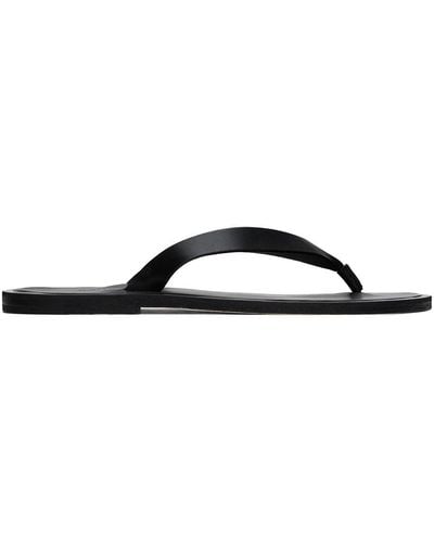 AURALEE Leather Belt Flip Flops - Black