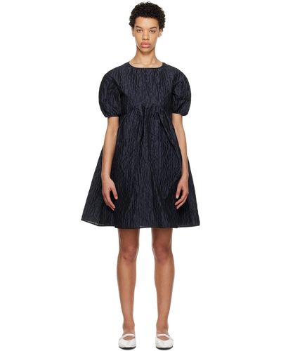 Cecilie Bahnsen Robe courte thelma bleu marine - Noir