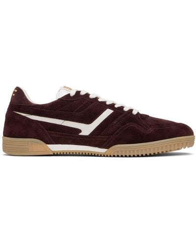 Tom Ford Burgundy Suede Jackson Trainers - Black