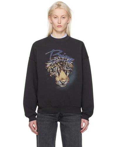 Anine Bing Harvey Leopard スウェットシャツ - ブラック