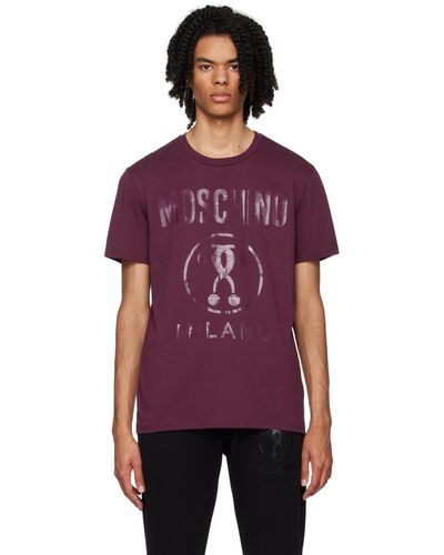 Moschino T-shirt en coton à logo imprimé - Violet