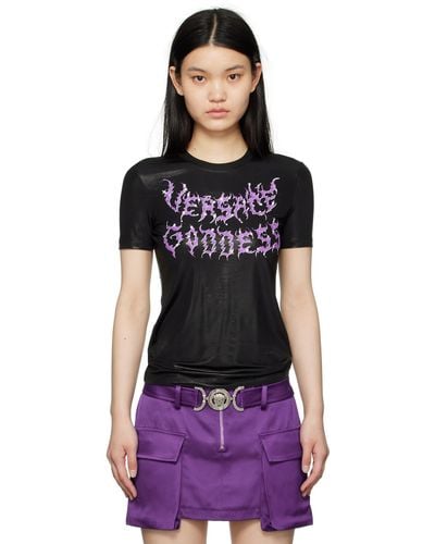 Versace T-shirt ' goddess' noir - Violet