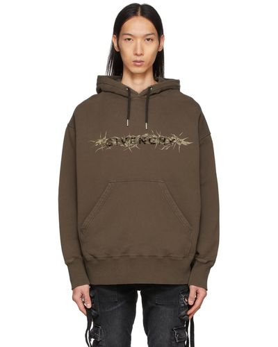 Givenchy Barbed Wire Hoodie - Brown