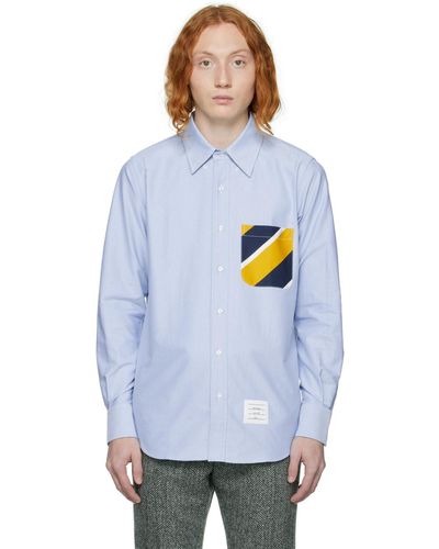 Thom Browne Thom E Spread Collar Shirt - Blue
