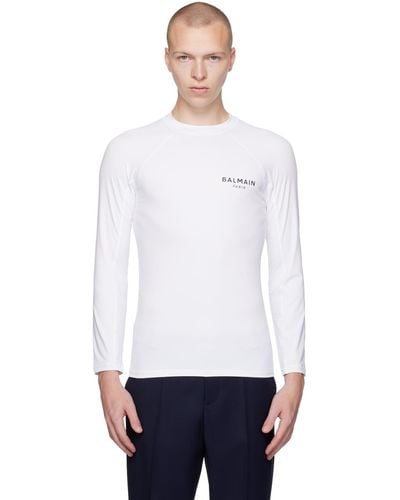 Balmain Raglan Long Sleeve T-shirt - White