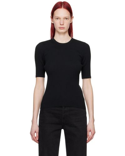 AURALEE Rib T-Shirt - Black