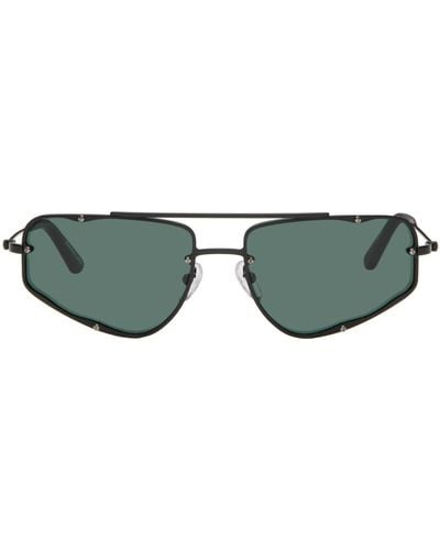 Eckhaus Latta Ssense Exclusive 'the Speed' Sunglasses - Green