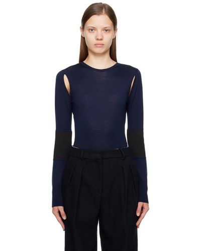Victoria Beckham Cutout Bodysuit - Blue