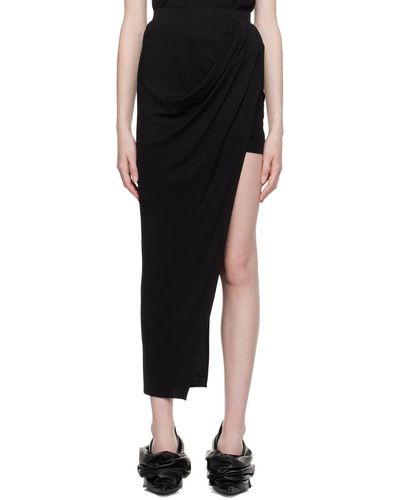 Helmut Lang Black Asymmetric Maxi Skirt