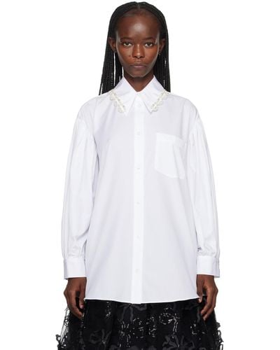 Simone Rocha White Classic Puff Sleeve Shirt