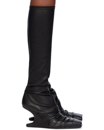 Rick Owens Black Cantilever Tall Boots