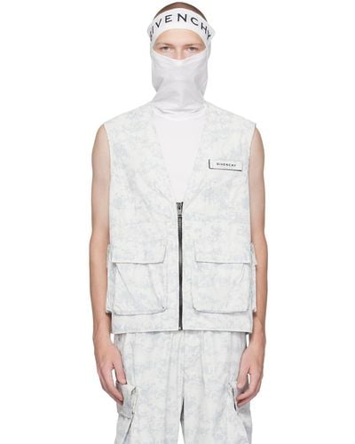 Givenchy White & Gray Camo Vest - Multicolor