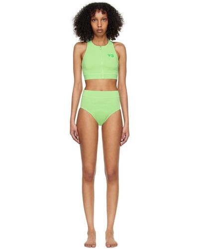 Y-3 Green Nylon Bikini - Black