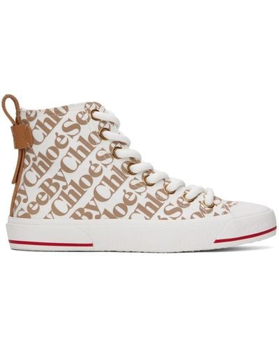 See By Chloé White & Taupe Aryana Sneakers - Black