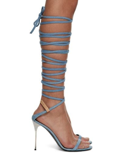 Area Blue Sergio Rossi Edition Heeled Sandals - Black