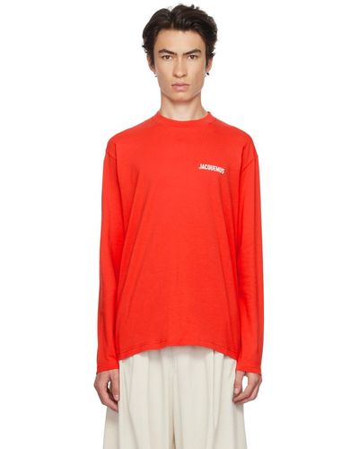 Jacquemus T-shirt à manches longues 'le t-shirt manches longues' rouge - le papier