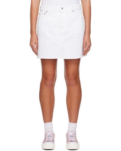 Burberry Ekd Denim Miniskirt - White