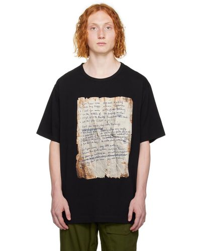 Yohji Yamamoto T-shirt noir à image imprimée
