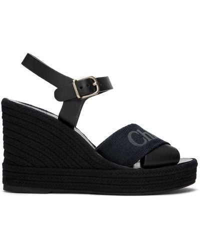 Chloé Piia Wedge Heeled Sandals - Black