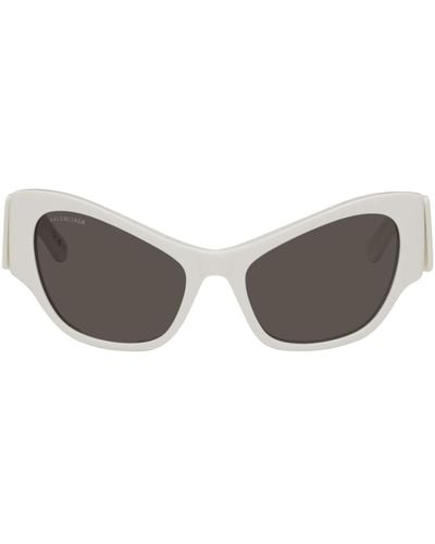 Balenciaga White Cat-eye Sunglasses - Black