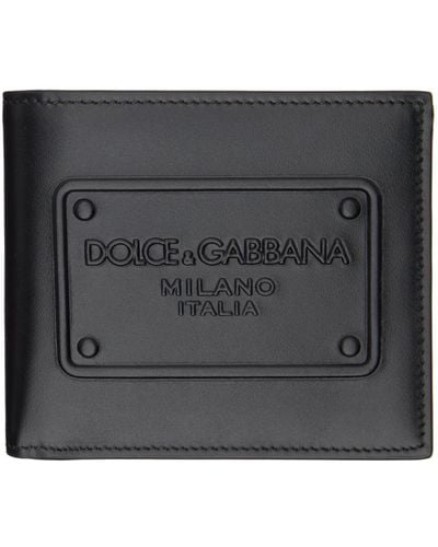 Dolce & Gabbana カーフスキン レイズドロゴ 財布 - グレー