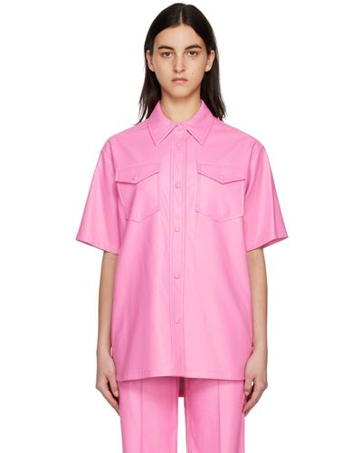 Stand Studio Pink Norea Faux-leather Shirt